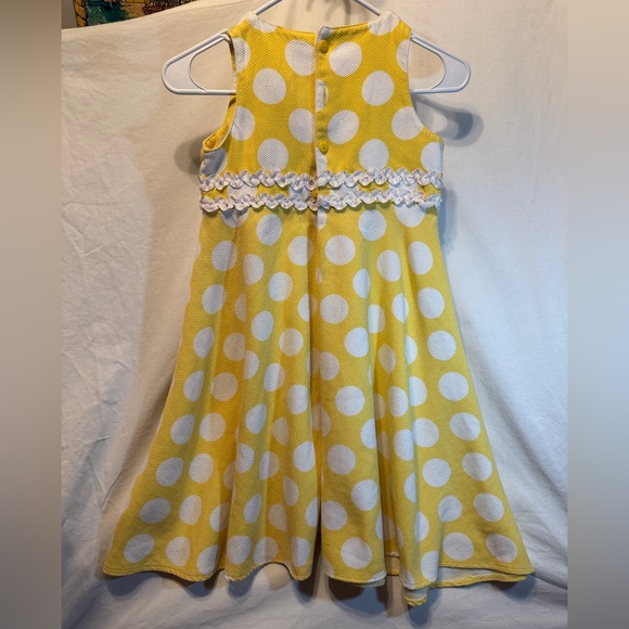 Sunny Yellow Polka Dot Kids Dress - Picture 2 of 5